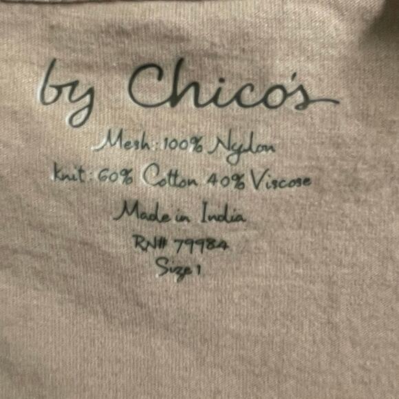 Chicos Womens Sequin Tank Size 1 Medium Stretch Blouse Mesh Minimalist Y2K Basic - Picture 3 of 4